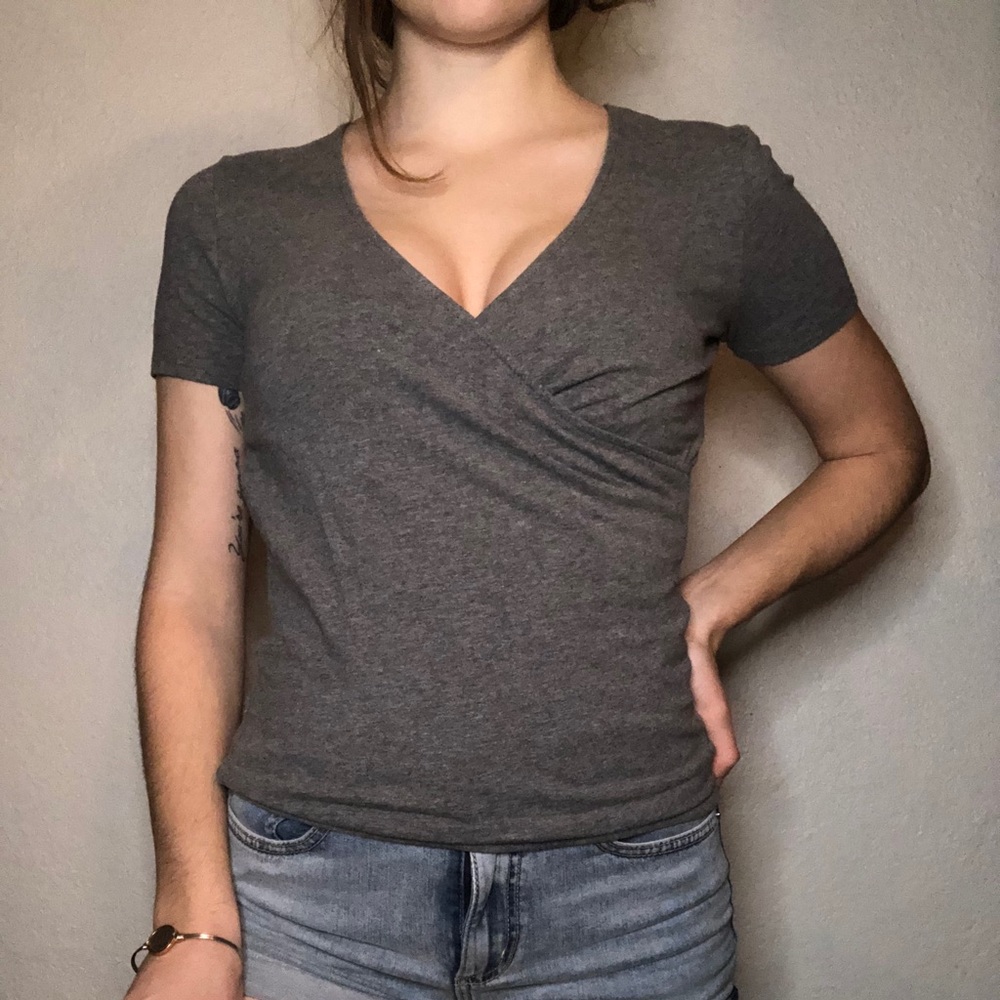Garage Criss-Cross Grey Top